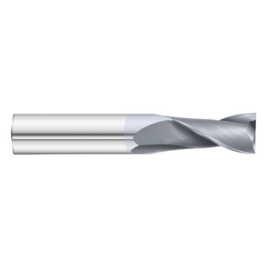 Fullerton Tool 32767 | 1/16" Diameter x 1/8" Shank x 1/4" LOC x 1-1/2" OAL 2 Flute TiCN Solid Carbide Square End Mill